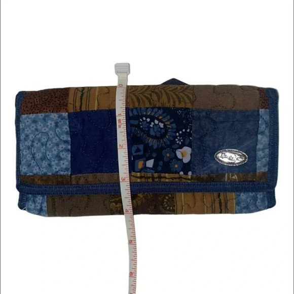 Vintage Boho quilted‎ patchwork blue+ brown wallet - Picture 6 of 6